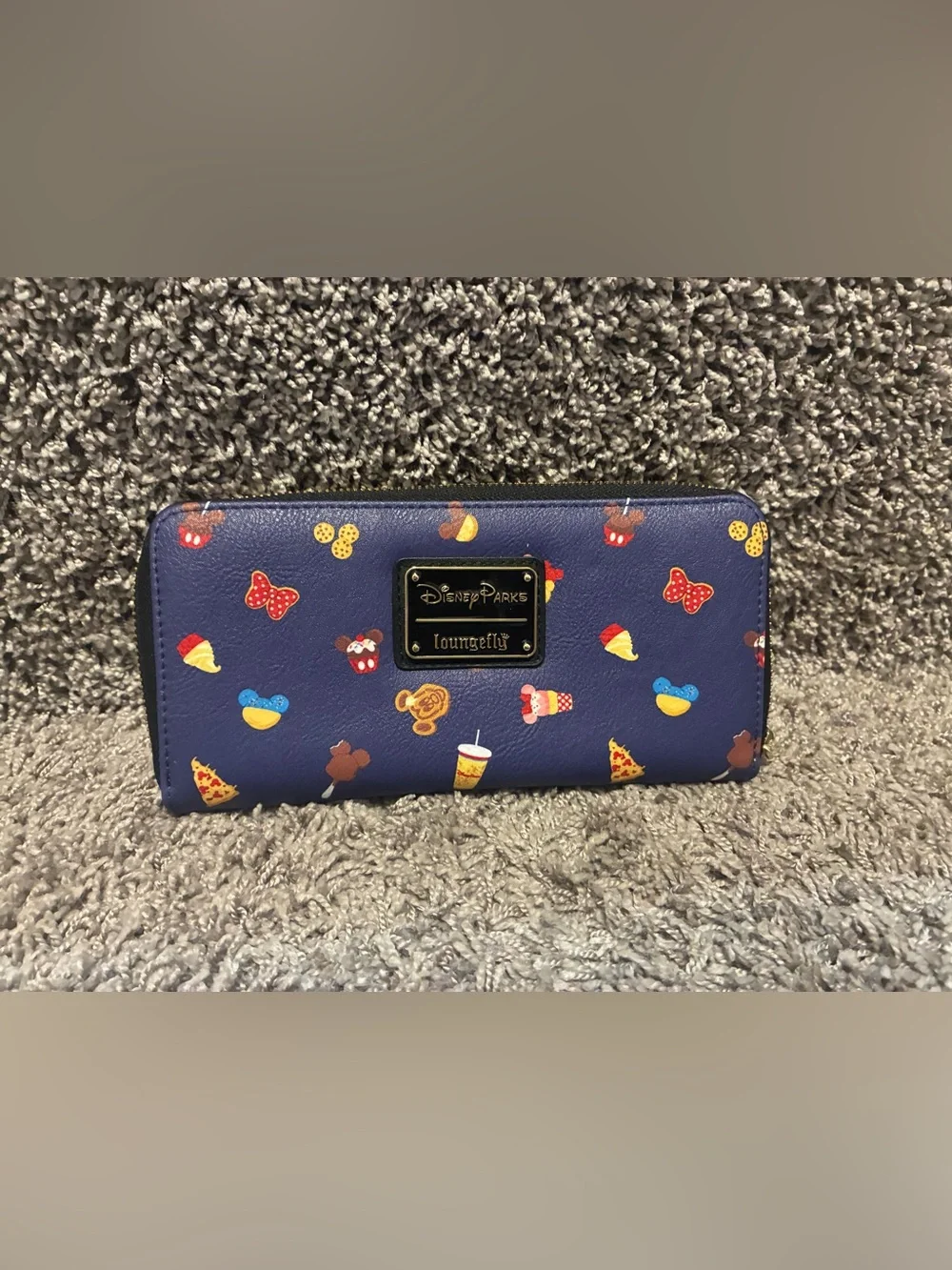 Disney Parks Loungefly  Food Snacks Icons Zip Wallet Mickey Pretzel Churro